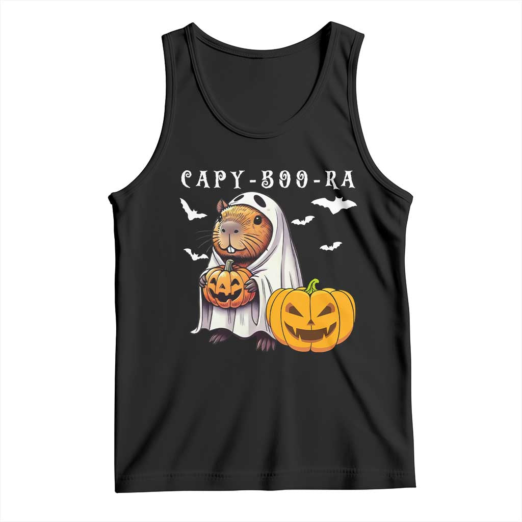 Funny Halloween Capy Boo Ra Tank Top Cute Capybara Boo Ghost TS12 Black Print Your Wear