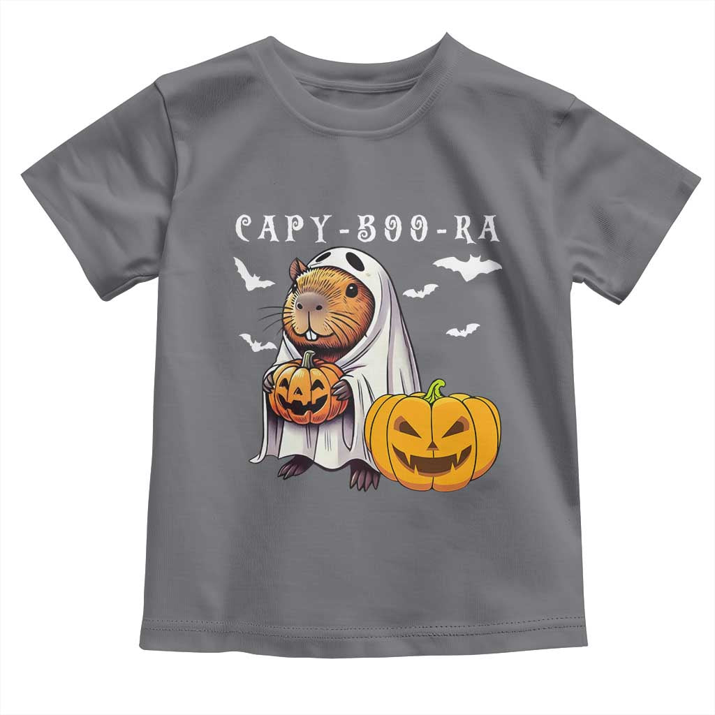 Funny Halloween Capy Boo Ra Toddler T Shirt Cute Capybara Boo Ghost TS12 Charcoal Print Your Wear