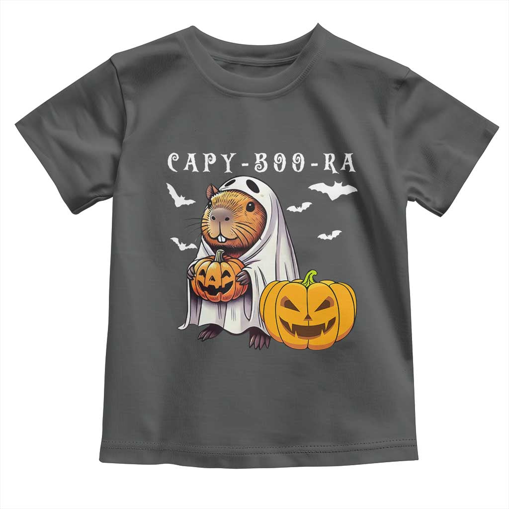 Funny Halloween Capy Boo Ra Toddler T Shirt Cute Capybara Boo Ghost TS12 Dark Heather Print Your Wear