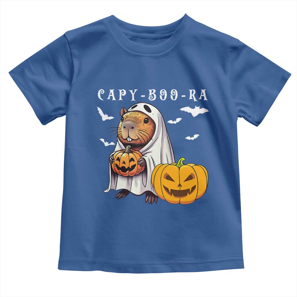 Funny Halloween Capy Boo Ra Toddler T Shirt Cute Capybara Boo Ghost TS12 Royal Blue Print Your Wear