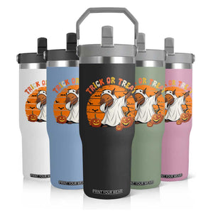 Funny Capybara Halloween Flip Straw Tumbler Trick Or Treat Cute Cappy Boo Ghost TS12 Print Your Wear