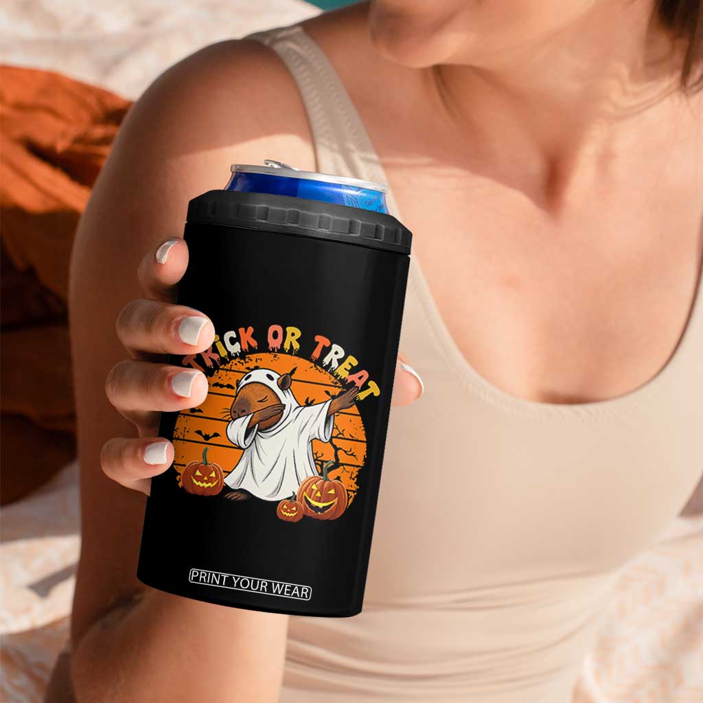 Funny Capybara Halloween 4 in 1 Can Cooler Tumbler Trick Or Treat Cute Cappy Boo Ghost TS12 Print Your Wear