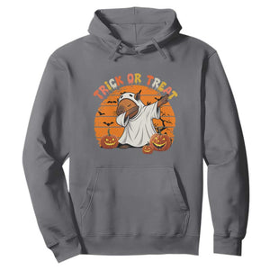 Funny Capybara Halloween Hoodie Trick Or Treat Cute Cappy Boo Ghost TS12 Charcoal Print Your Wear
