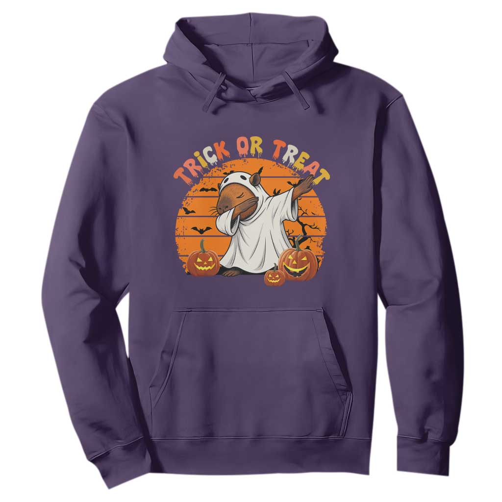 Funny Capybara Halloween Hoodie Trick Or Treat Cute Cappy Boo Ghost TS12 Purple Print Your Wear