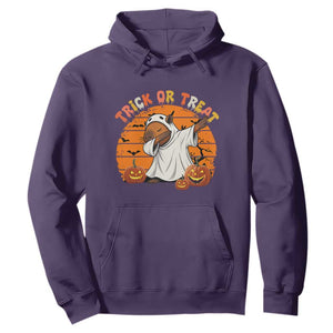 Funny Capybara Halloween Hoodie Trick Or Treat Cute Cappy Boo Ghost TS12 Purple Print Your Wear