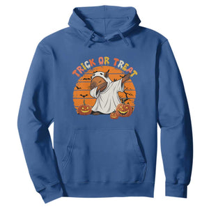 Funny Capybara Halloween Hoodie Trick Or Treat Cute Cappy Boo Ghost TS12 Royal Blue Print Your Wear