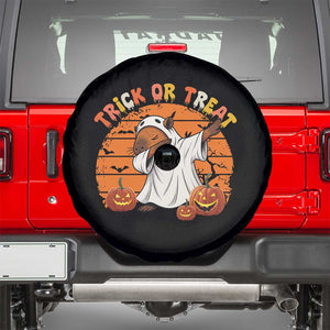 Funny Capybara Halloween Spare Tire Cover Trick Or Treat Cute Cappy Boo Ghost TS12 Black Print Your Wear