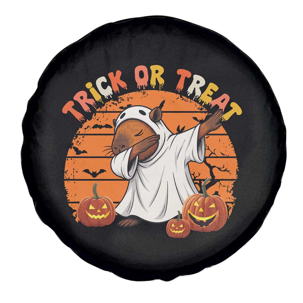 Funny Capybara Halloween Spare Tire Cover Trick Or Treat Cute Cappy Boo Ghost TS12 Print Your Wear