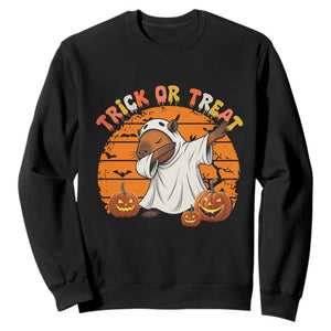 Funny Capybara Halloween Sweatshirt Trick Or Treat Cute Cappy Boo Ghost TS12 Black Print Your Wear