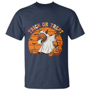 Funny Capybara Halloween T Shirt Trick Or Treat Cute Cappy Boo Ghost TS12 Navy Print Your Wear