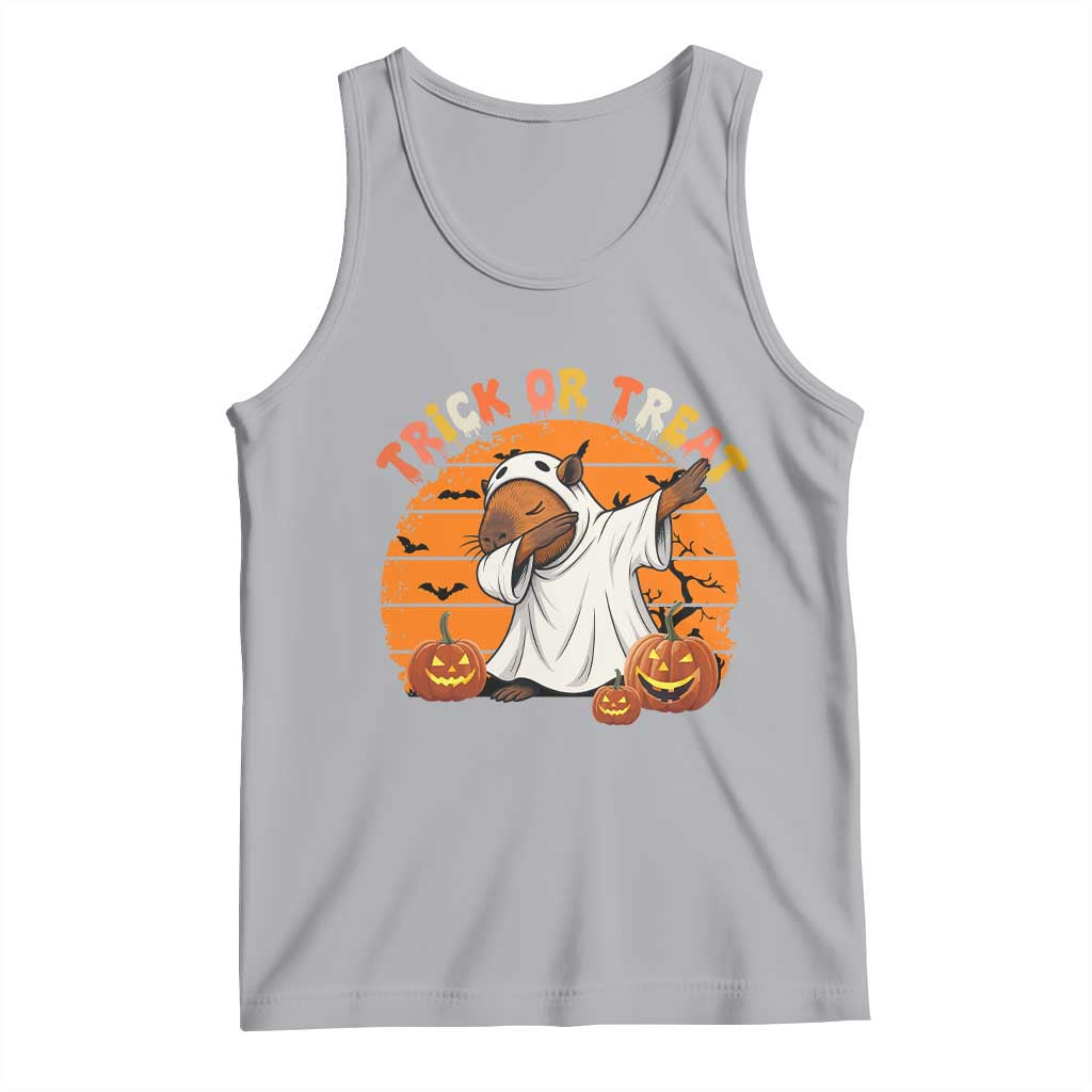Funny Capybara Halloween Tank Top Trick Or Treat Cute Cappy Boo Ghost TS12 Athletic Heather Print Your Wear