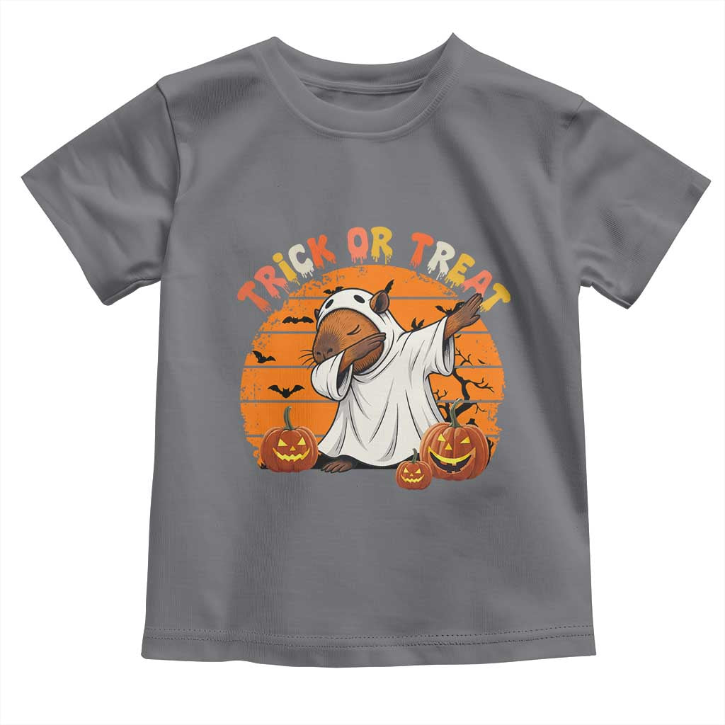 Funny Capybara Halloween Toddler T Shirt Trick Or Treat Cute Cappy Boo Ghost TS12 Charcoal Print Your Wear
