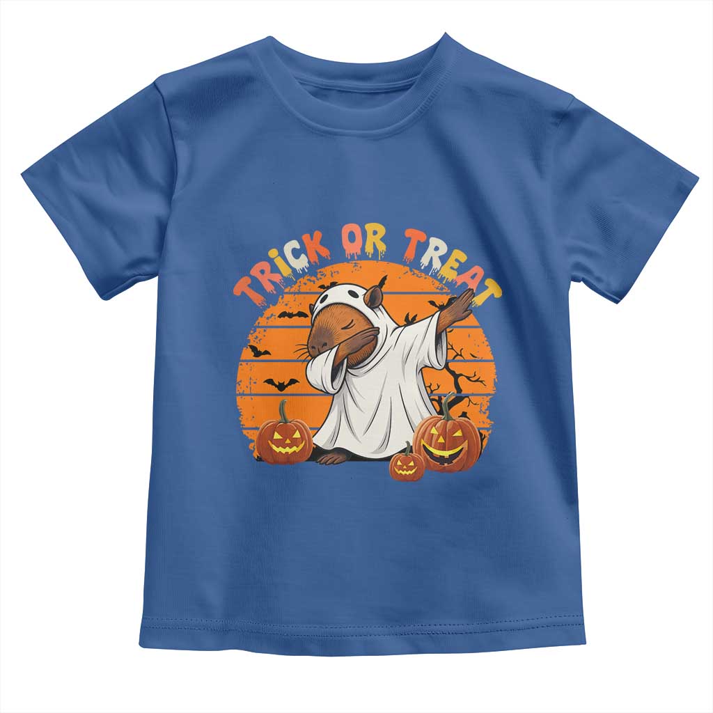 Funny Capybara Halloween Toddler T Shirt Trick Or Treat Cute Cappy Boo Ghost TS12 Royal Blue Print Your Wear