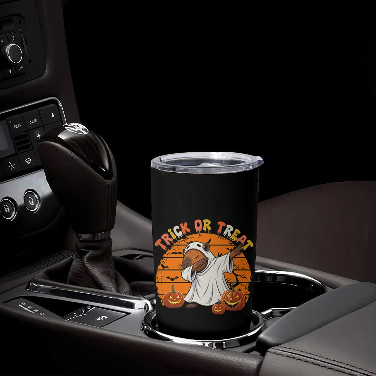 Funny Capybara Halloween Tumbler Cup Trick Or Treat Cute Cappy Boo Ghost TS12 Print Your Wear