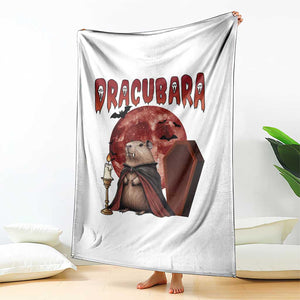 Halloween Capybara Throw Blanket Funny Dracubara In Dracula Outfit TS12 Print Your Wear