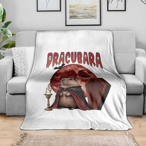 Halloween Capybara Throw Blanket Funny Dracubara In Dracula Outfit TS12 Print Your Wear