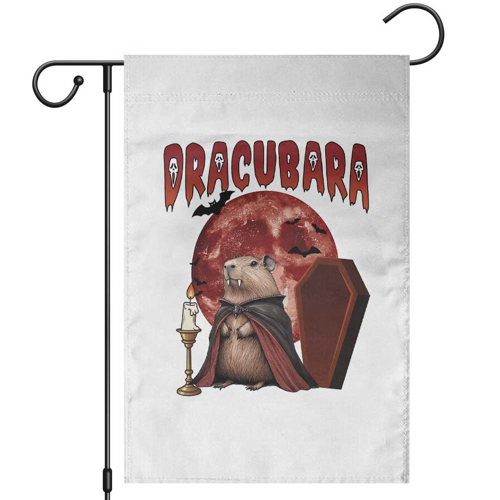 Halloween Capybara Garden Flag Funny Dracubara In Dracula Outfit TS12 White Print Your Wear