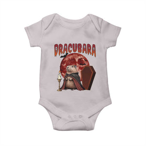 Halloween Capybara Baby Onesie Funny Dracubara In Dracula Outfit TS12 Ice Gray Print Your Wear