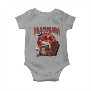 Halloween Capybara Baby Onesie Funny Dracubara In Dracula Outfit TS12 Sport Gray Print Your Wear