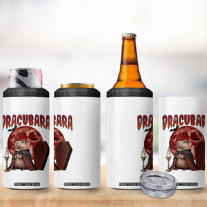 Halloween Capybara 4 in 1 Can Cooler Tumbler Funny Dracubara In Dracula Outfit TS12 Print Your Wear
