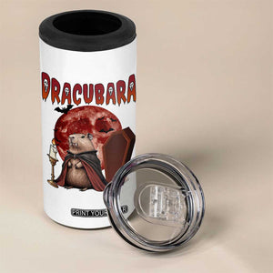 Halloween Capybara 4 in 1 Can Cooler Tumbler Funny Dracubara In Dracula Outfit TS12 Print Your Wear