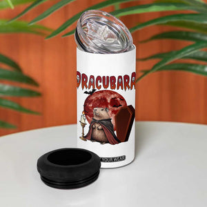 Halloween Capybara 4 in 1 Can Cooler Tumbler Funny Dracubara In Dracula Outfit TS12 Print Your Wear