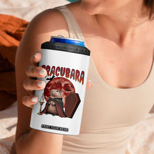 Halloween Capybara 4 in 1 Can Cooler Tumbler Funny Dracubara In Dracula Outfit TS12 Print Your Wear