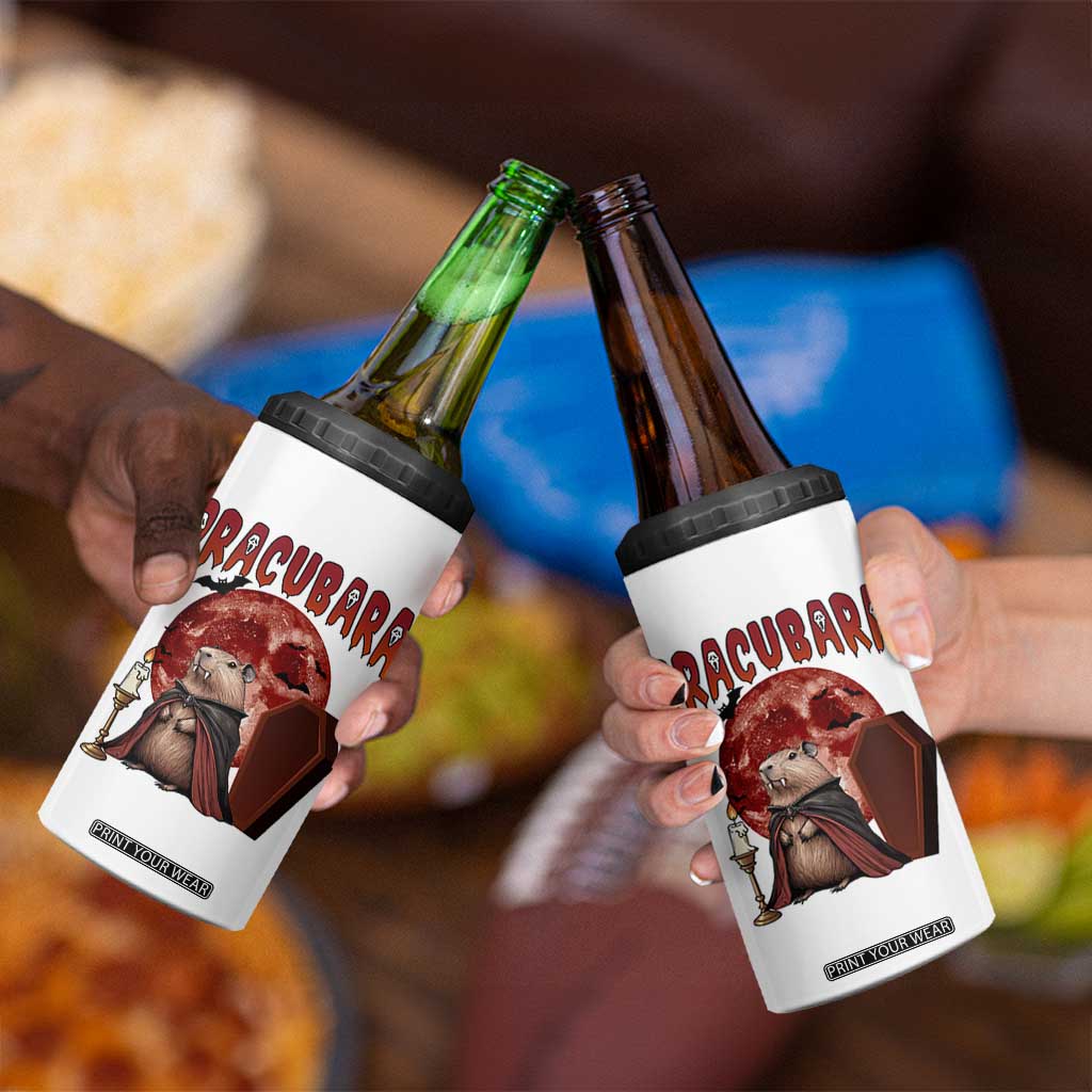 Halloween Capybara 4 in 1 Can Cooler Tumbler Funny Dracubara In Dracula Outfit TS12 Print Your Wear
