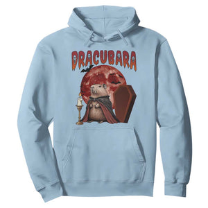 Halloween Capybara Hoodie Funny Dracubara In Dracula Outfit TS12 Light Blue Print Your Wear