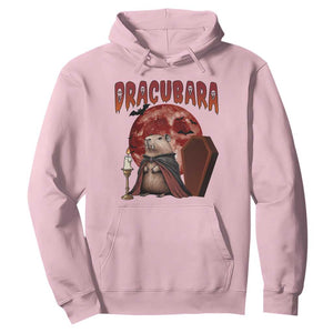 Halloween Capybara Hoodie Funny Dracubara In Dracula Outfit TS12 Light Pink Print Your Wear
