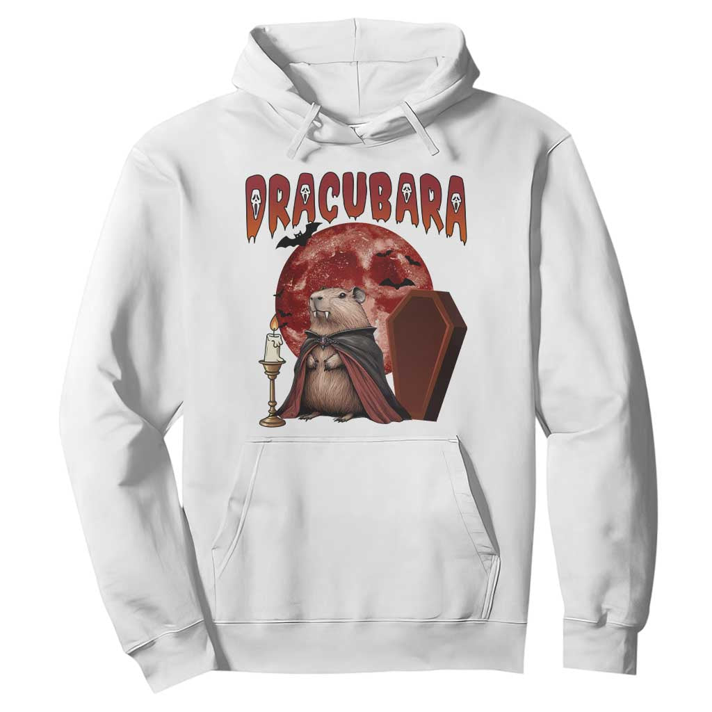 Halloween Capybara Hoodie Funny Dracubara In Dracula Outfit TS12 White Print Your Wear