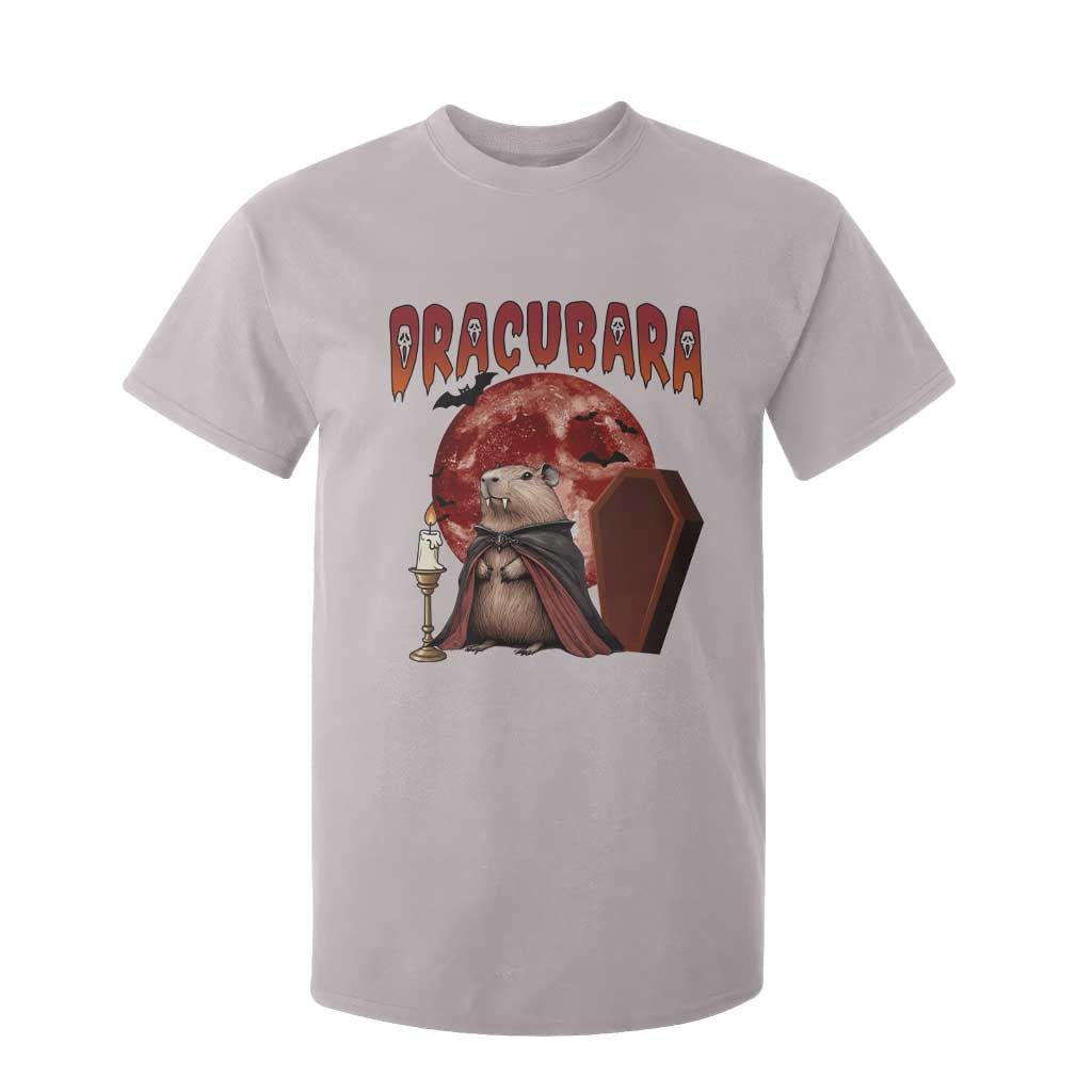 Halloween Capybara T Shirt For Kid Funny Dracubara In Dracula Outfit TS12 Ice Gray Print Your Wear