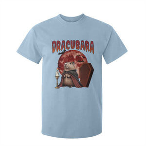 Halloween Capybara T Shirt For Kid Funny Dracubara In Dracula Outfit TS12 Light Blue Print Your Wear