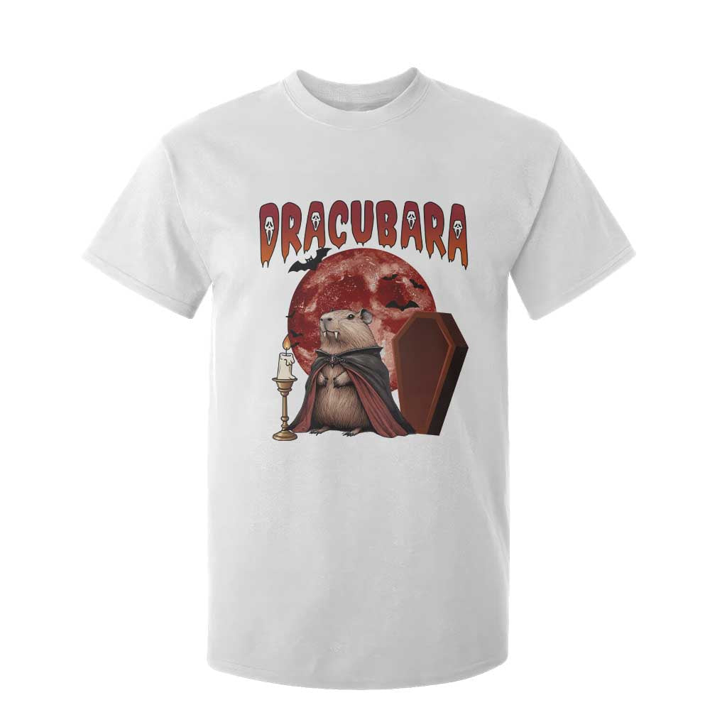 Halloween Capybara T Shirt For Kid Funny Dracubara In Dracula Outfit TS12 White Print Your Wear