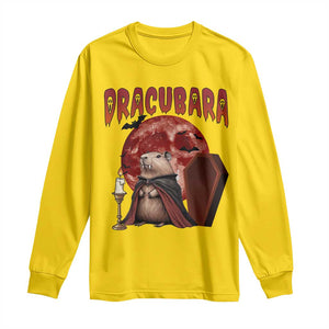 Halloween Capybara Long Sleeve Shirt Funny Dracubara In Dracula Outfit TS12 Daisy Print Your Wear