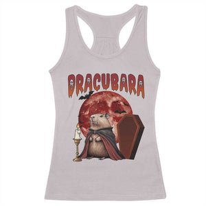 Halloween Capybara Racerback Tank Top Funny Dracubara In Dracula Outfit TS12 Ice Gray Print Your Wear