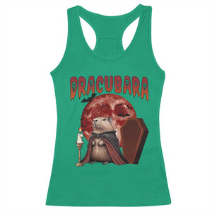 Halloween Capybara Racerback Tank Top Funny Dracubara In Dracula Outfit TS12 Irish Green Print Your Wear