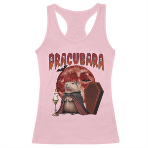 Halloween Capybara Racerback Tank Top Funny Dracubara In Dracula Outfit TS12 Light Pink Print Your Wear