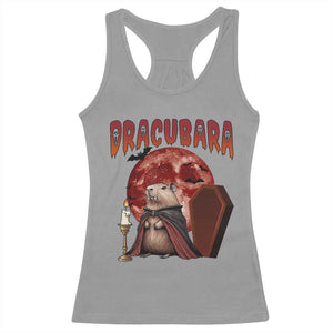 Halloween Capybara Racerback Tank Top Funny Dracubara In Dracula Outfit TS12 Sport Gray Print Your Wear
