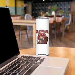 Halloween Capybara Skinny Tumbler Funny Dracubara In Dracula Outfit TS12 Print Your Wear