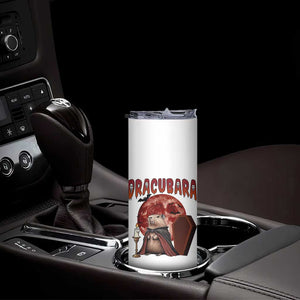 Halloween Capybara Skinny Tumbler Funny Dracubara In Dracula Outfit TS12 Print Your Wear