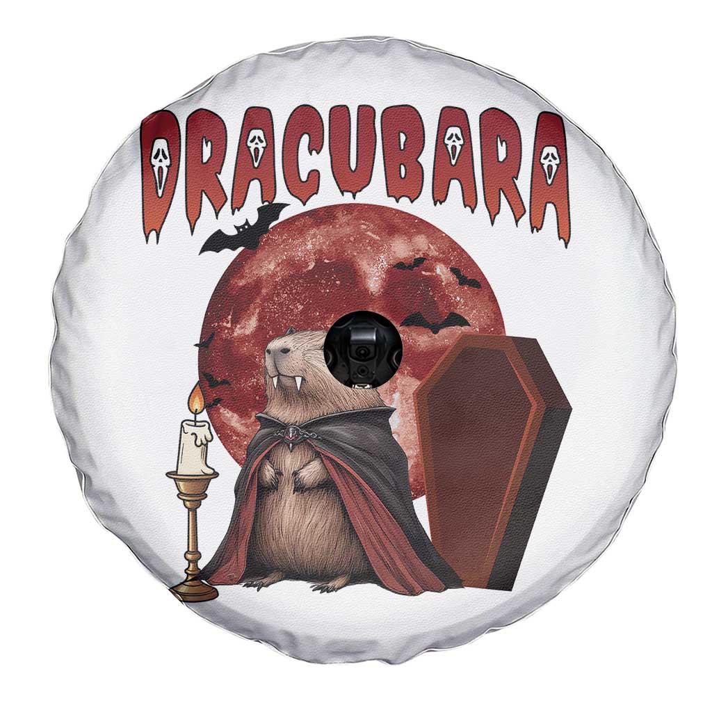 Halloween Capybara Spare Tire Cover Funny Dracubara In Dracula Outfit TS12 Print Your Wear