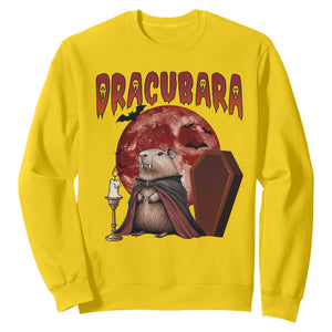 Halloween Capybara Sweatshirt Funny Dracubara In Dracula Outfit TS12 Daisy Print Your Wear