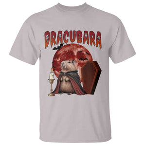 Halloween Capybara T Shirt Funny Dracubara In Dracula Outfit TS12 Ice Gray Print Your Wear