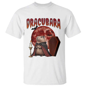 Halloween Capybara T Shirt Funny Dracubara In Dracula Outfit TS12 White Print Your Wear