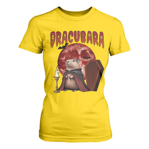 Halloween Capybara T Shirt For Women Funny Dracubara In Dracula Outfit TS12 Daisy Print Your Wear