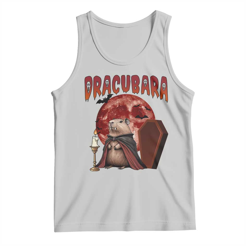 Halloween Capybara Tank Top Funny Dracubara In Dracula Outfit TS12 Ash Print Your Wear