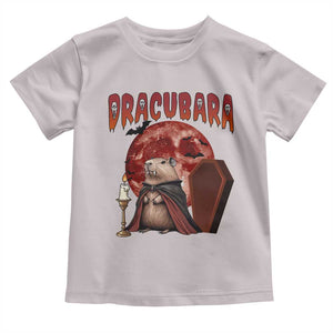 Halloween Capybara Toddler T Shirt Funny Dracubara In Dracula Outfit TS12 Ice Gray Print Your Wear