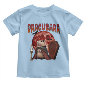 Halloween Capybara Toddler T Shirt Funny Dracubara In Dracula Outfit TS12 Light Blue Print Your Wear