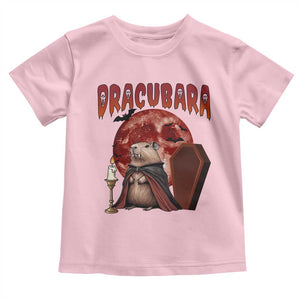 Halloween Capybara Toddler T Shirt Funny Dracubara In Dracula Outfit TS12 Light Pink Print Your Wear